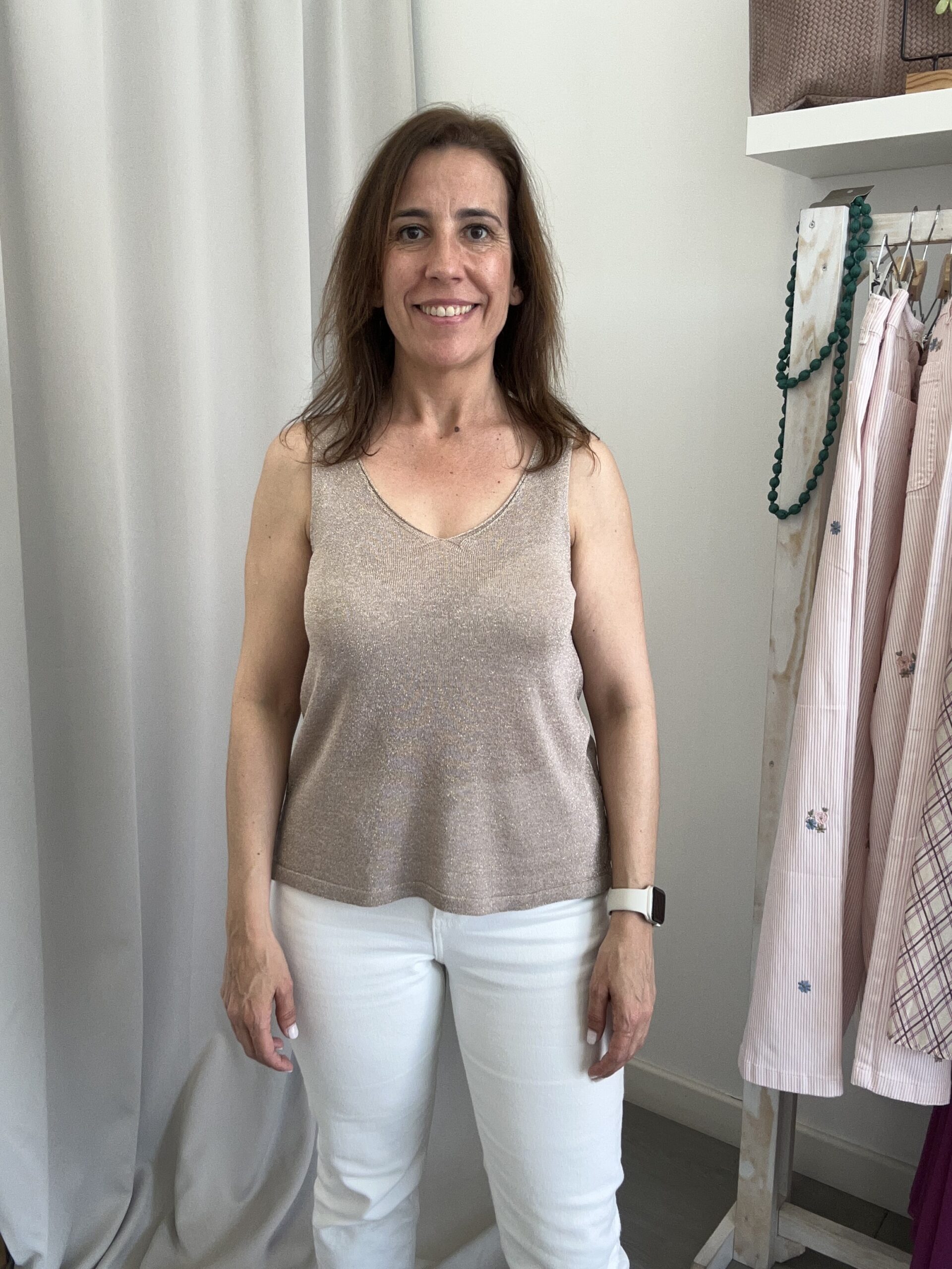 Top Lurex Pico Taupe