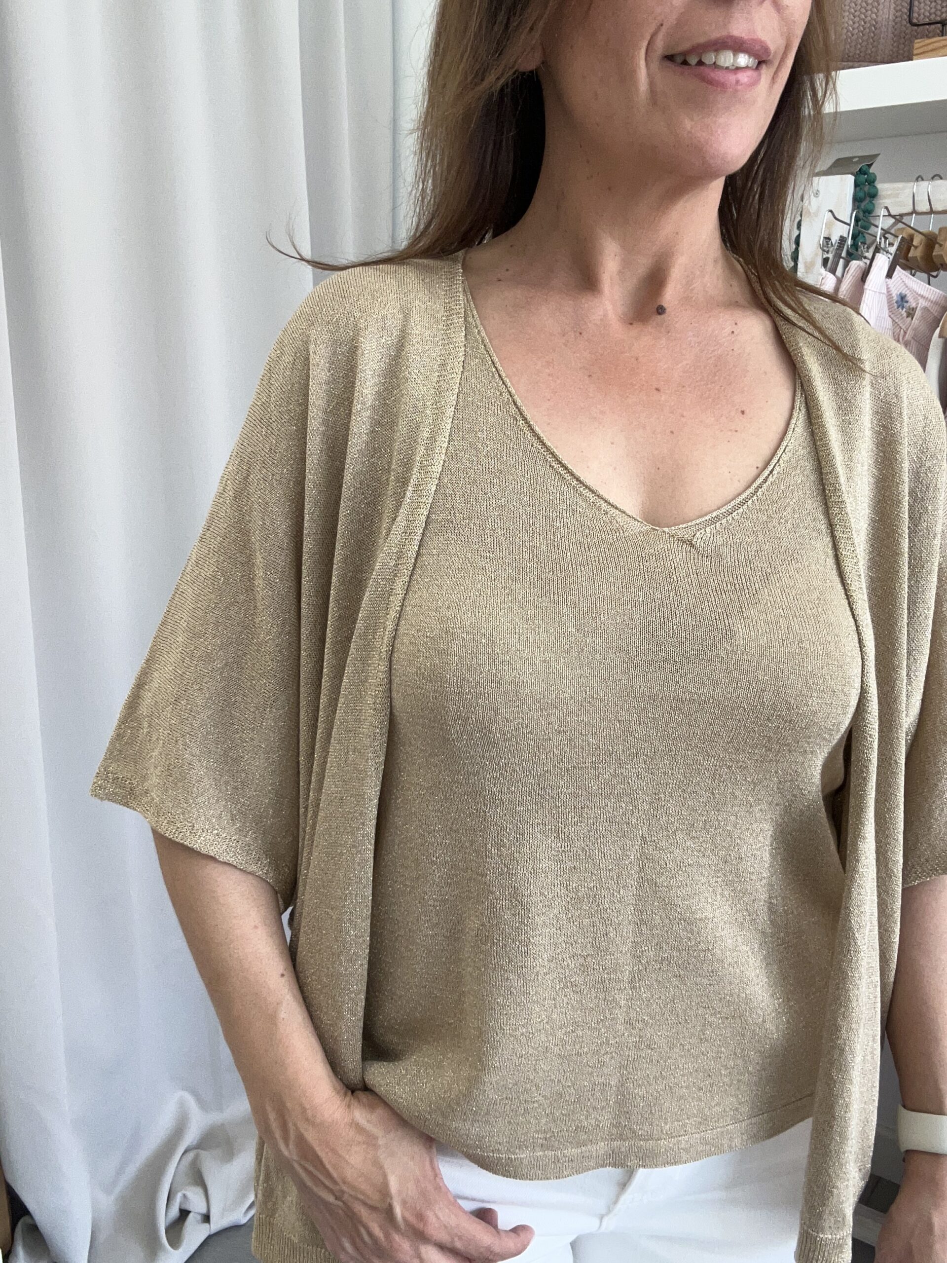 Kimono Punto Lurex Dorado