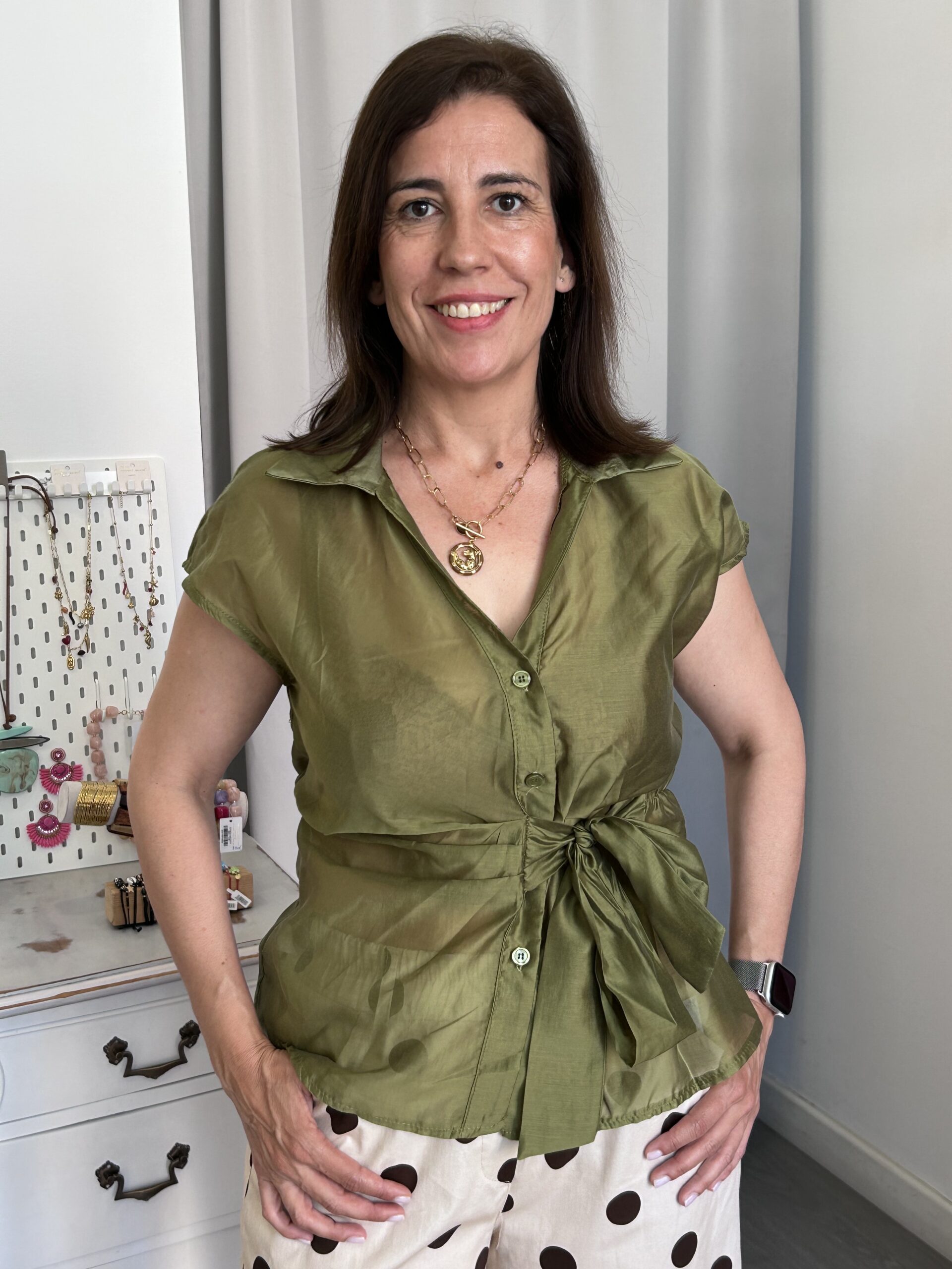 Camisa Gasa Lazo Verde