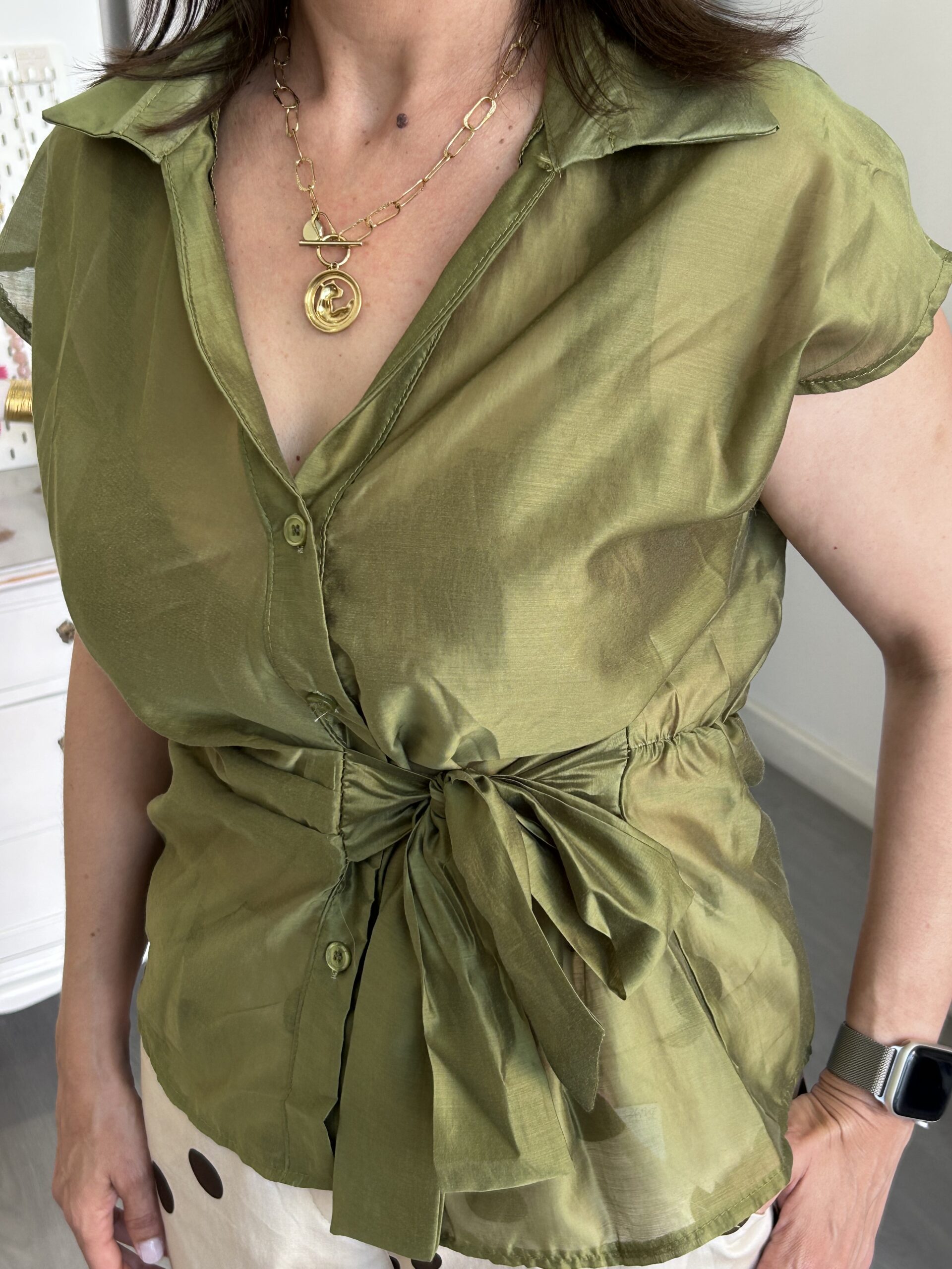 Camisa Gasa Lazo Verde