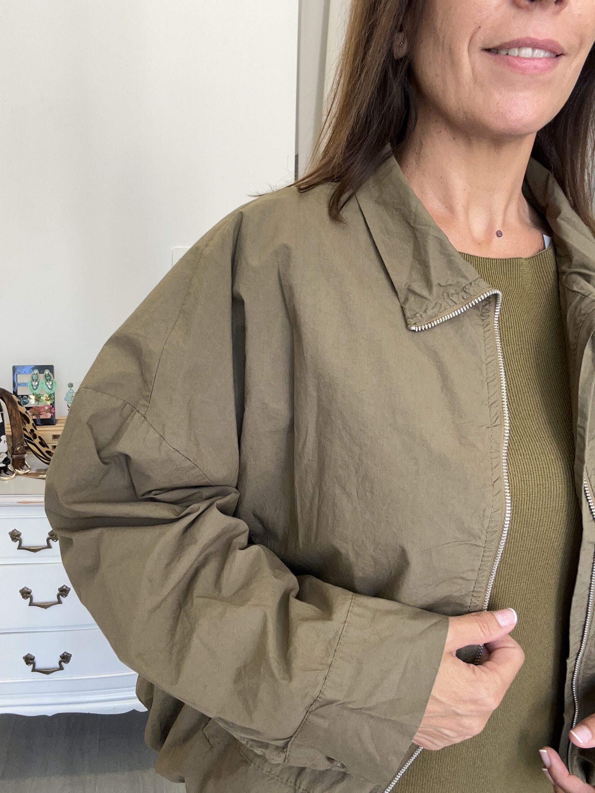 Chaqueta Oversize Básica Verde
