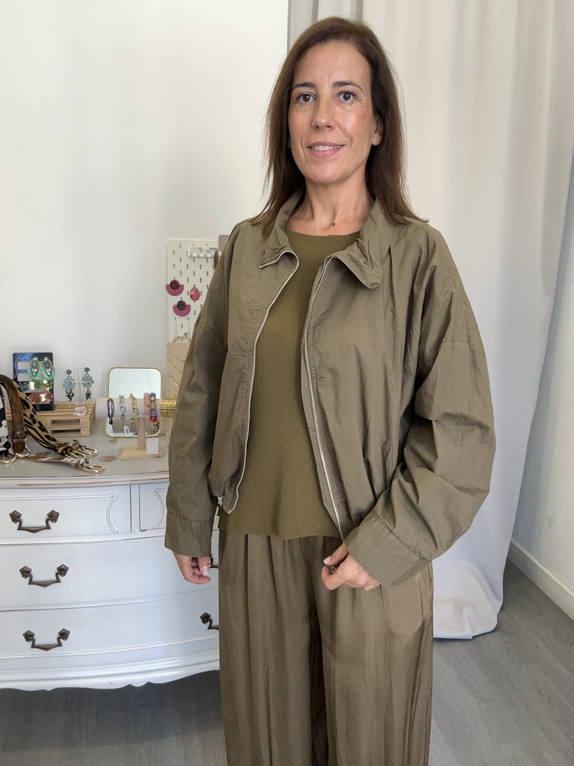 Chaqueta Oversize Básica Verde