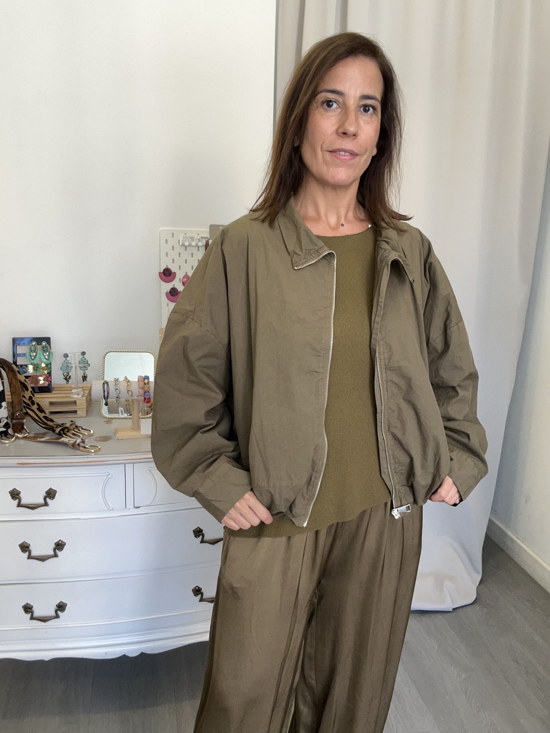 Chaqueta Oversize Básica Verde
