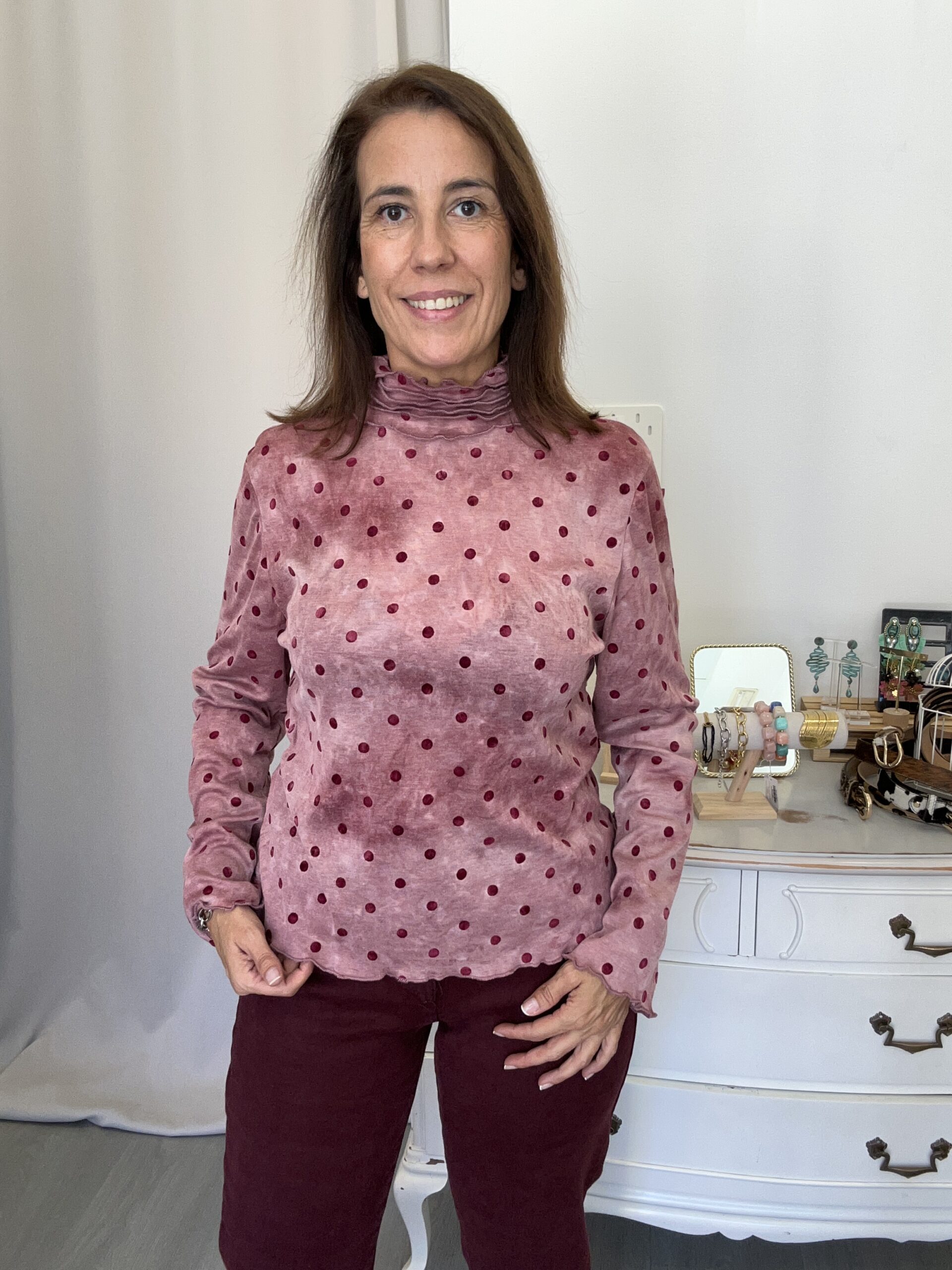 Camiseta Lunares Rosa
