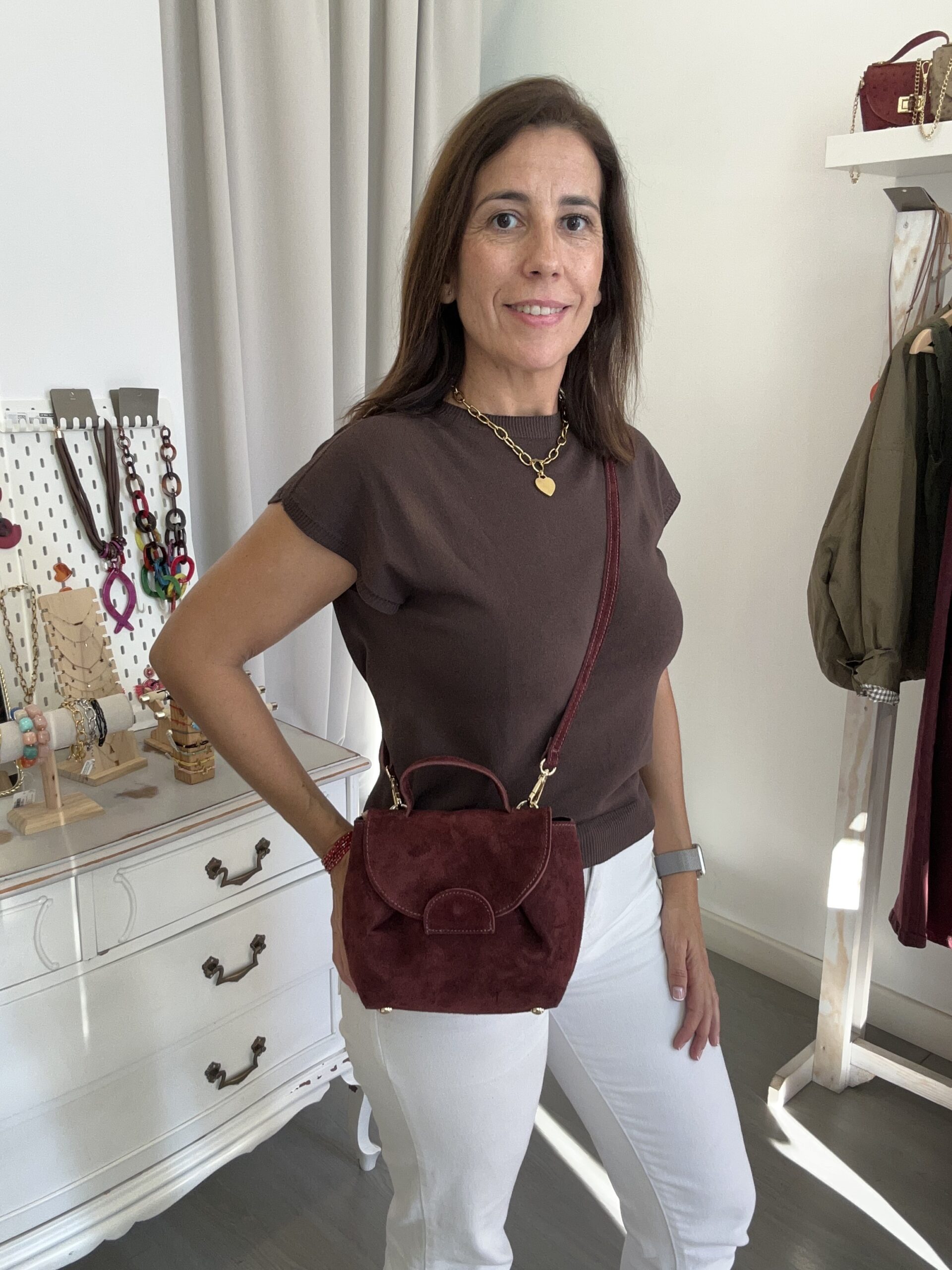 bolso Caramel Serraje Granate